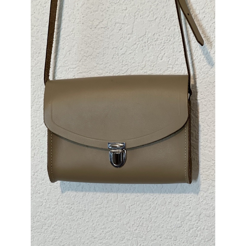Cambridge Satchel Company Leather Crossbody Bag Brown Pushlock Purse Small‎